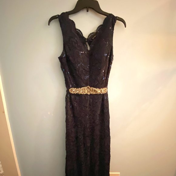 Navy Blue Lace Prom Dress | JCPenney - Picture 1 of 5